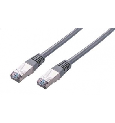 Kabel C-TECH patchcord Cat5e, FTP, šedý, 1m