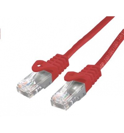 Kabel C-TECH patchcord Cat6, UTP, červený, 1m