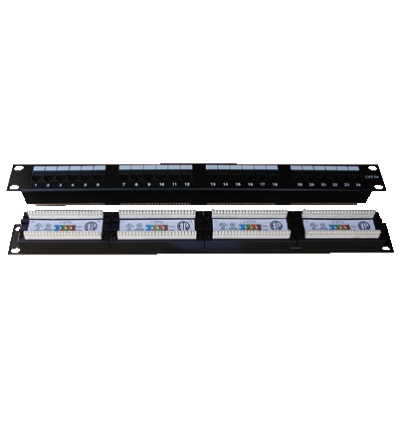 DATACOM Patch panel 24x RJ-45,Cat5e UTP,1U, 19" Dual