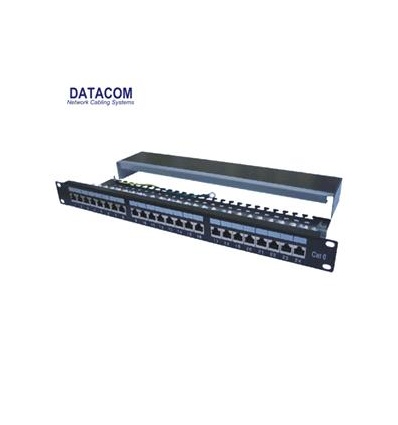 DATACOM Patch panel 24p.CAT6 1U 3x8 LSA, STP 19" černý s vyvázáním