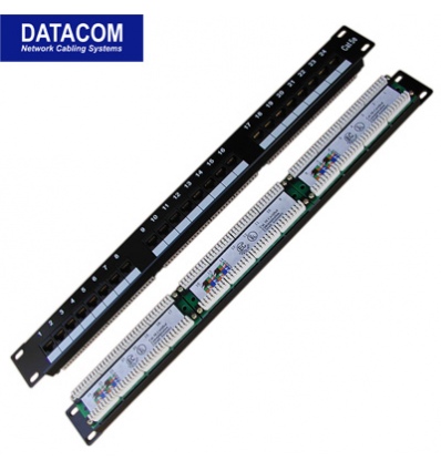 DATACOM Patch panel 24x RJ-45,Cat5e UTP,1U,19" LSA