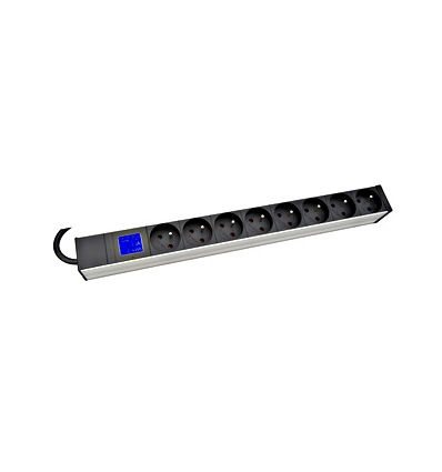 PDU IT METER, integr.merení,8x CSN,Al, 19", 1U, RAL 7035