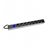 PDU IT METER, integr.merení, 8x Schuko,Al ,19", 1U, RAL 7035