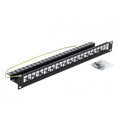 19" modulární patch panel pro max.24 keystonů