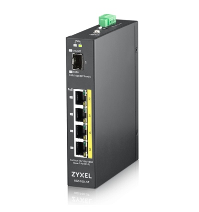 Zyxel 4xGb+1xSFP POE IP30 DIN 120W RGS100-5P