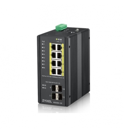 Zyxel 8xGb+4xSFP POE IP30 DIN 240W RGS200-12P