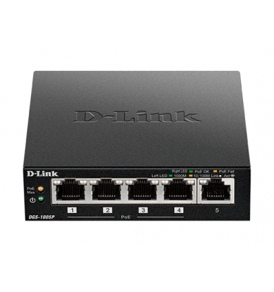 D-Link DGS-1005P 5x 10/100/1000 PoE+ Switch