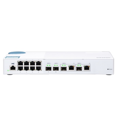 QNAP řízený switch QSW-M408-2C (12portů: 8x Gigabit port + 4x 10G SFP+ /2x 10GbE kombo porty)