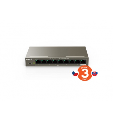 Tenda TEG1109P-8-102W PoE AT switch 8x PoE 802.3af/at + 1x Uplink, 9x 1 Gb/s, PoE+ 102W,fanless