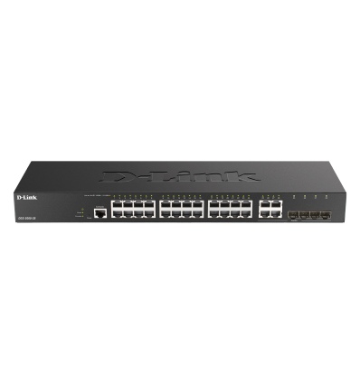 D-Link DGS-2000-28 Managed switch, 24x GbE, 4x RJ45/SFP, fanless