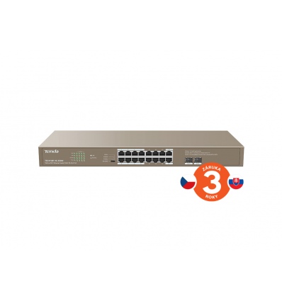 Tenda TEG1118P-16-250W PoE AT Gigabit switch 16x 1Gb/s PoE 802.3af/at + 2x SFP 1Gb/s, PoE+ 230W,Rack