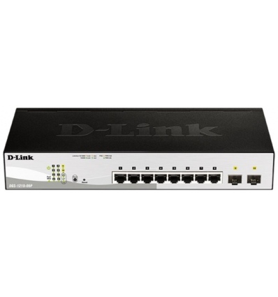 D-Link DGS-1210-08P Smart PoE switch, 8x GbE PoE+, 2x SFP, PoE 65W, fanless