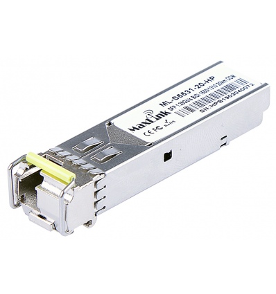 MaxLink 1.25G SFP HP modul, WDM(BiDi), SM, Tx 1550/Rx1310nm, 20km, 1x LC, DDM, HP kompatibilní