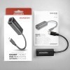 AXAGON ADE-SRC, USB-C 3.2 Gen 1 - Gigabit Ethernet síťová karta, auto instal, černá