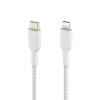 BELKIN kabel oplétaný USB-C - Lightning, 1m, bílý