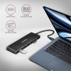 AXAGON HUE-F7C, 7x USB 3.2 Gen 1 ALU FLAT CHARGING hub, micro USB nap. konektor, kabel USB-C 30cm