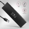 AXAGON HUE-F7A, 7x USB 3.2 Gen 1 ALU FLAT CHARGING hub, micro USB napájecí konektor, kabel USB-A 1m