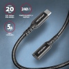 AXAGON BUCM32-CF15AB prodlužovací kabel USB-C (M) - USB-C (F), 1.5m, USB 20Gbps, PD 240W ALU oplet