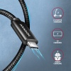 AXAGON BUCM2-CM30AB, CHARGE kabel USB-C - USB-C, 3m, Hi-Speed USB, PD 240W 5A, ALU, oplet, černý