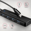 AXAGON HUE-C1C, 4x USB 5Gbps TRAVEL hub, USB-C napájecí konektor, kabel USB-C 19cm