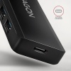 AXAGON HUE-C1C, 4x USB 5Gbps TRAVEL hub, USB-C napájecí konektor, kabel USB-C 19cm