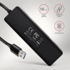 AXAGON HUE-C1A, 4x USB 5Gbps TRAVEL hub, USB-C napájecí konektor, kabel USB-A 19cm