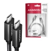 AXAGON BUCM32-CM15AB, SPEED+ kabel USB-C - USB-C, 1.5m, USB 20Gbps, PD 100W 5A, 4K HD, ALU, oplet