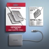 AXAGON HMC-5HL, USB 5Gbps hub, 2x USB-A, HDMI 4k/60Hz, RJ-45 GLAN, PD 100W, kabel USB-C 20cm