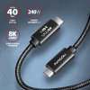 AXAGON BUCM4X-CM10AB NewGEN+ kabel USB-C - USB-C, 1m, USB4 Gen 3×2, PD 240W 5A, 8K HD, ALU, oplet