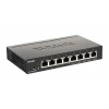 D-Link DGS-1100-08PV2 Smart Switch, 8x 1000Base-T 802.3at PoE, 64W PoE budget, Fanless