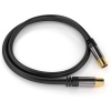 PremiumCord TV antenní HQ propojovací kabel M/F 75Ohm (135dB) 4x stíněný 1,5m