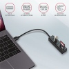 AXAGON HMA-CR3A, USB 3.2 Gen 1 hub, porty 3x USB-A + čtečka karet SD/microSD, kovový, kabel USB-A 20