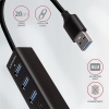 AXAGON HMA-CR3A, USB 3.2 Gen 1 hub, porty 3x USB-A + čtečka karet SD/microSD, kovový, kabel USB-A 20