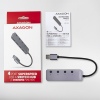 AXAGON HUE-MSA, 4x USB 3.2 Gen 1 SWITCH hub, kovový, micro USB nap. konektor, kabel USB-A 20cm