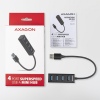 AXAGON HUE-M1A, 4x USB 3.2 Gen 1 MINI hub, kovový, kabel USB-A 20cm