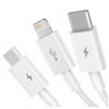 Baseus CAMLTYS-02 Superior Fast Charging Datový Kabel 3v1 USB-C, Lightning, MicroUSB 1.5m White