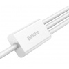 Baseus CAMLTYS-02 Superior Fast Charging Datový Kabel 3v1 USB-C, Lightning, MicroUSB 1.5m White