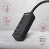 AXAGON HUE-M1AL, 4x USB 3.2 Gen 1 MINI hub, kovový, kabel USB-A 1.2m