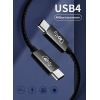 PremiumCord USB4™ 40Gbps 8K@60Hz kabel Thunderbolt 3 certifikovaný USB-IF 1m