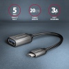 AXAGON RUCM-AFAC, kabelová redukce USB-C (M) - USB-A (F), 20cm, USB 3.2 Gen 1, 3A, ALU