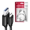 AXAGON BUCM3-AM10AB, SPEED kabel USB-C - USB-A, 1m, USB 3.2 Gen 1, 3A, ALU, oplet, černý