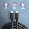 AXAGON BUCM3-CM10AB, SPEED kabel USB-C - USB-C, 1m, USB 3.2 Gen 1, PD 60W 3A, ALU, oplet, černý