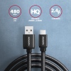 AXAGON BUMM-AM10AB, HQ kabel Micro USB - USB-A, 1m, USB 2.0, 2.4A, ALU, oplet, černý