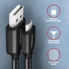 AXAGON BUMM-AM10AB, HQ kabel Micro USB - USB-A, 1m, USB 2.0, 2.4A, ALU, oplet, černý