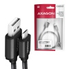 AXAGON BUMM-AM10AB, HQ kabel Micro USB - USB-A, 1m, USB 2.0, 2.4A, ALU, oplet, černý