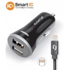 ALIGATOR 3.4A, 2xUSB, smart IC, černá, USB kabel pro iPhone/iPad