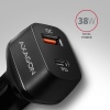 AXAGON PWC-PQ38, PD & QUICK nabíječka do auta 38W, 2x port (USB + USB-C), PD3.0/QC3.0/AFC/FCP/Apple