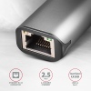 AXAGON ADE-25RC USB-A 3.2 Gen 1 - 2.5 Gigabit Ethernet síťová karta, Realtek 8156, auto install,šedá