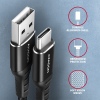 AXAGON BUCM-AM20AB, HQ kabel USB-C - USB-A, 2m, USB 2.0, 3A, ALU, oplet, černý