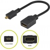 PremiumCord Flexi adaptér HDMI Typ A samice - micro HDMI Typ D samec pro ohebné zapojení